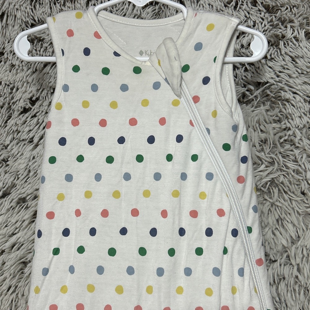 Kyte Baby Sleep Sack Small Rainbow Polka Dot White Bamboo 1.0 Tog Unisex EUC